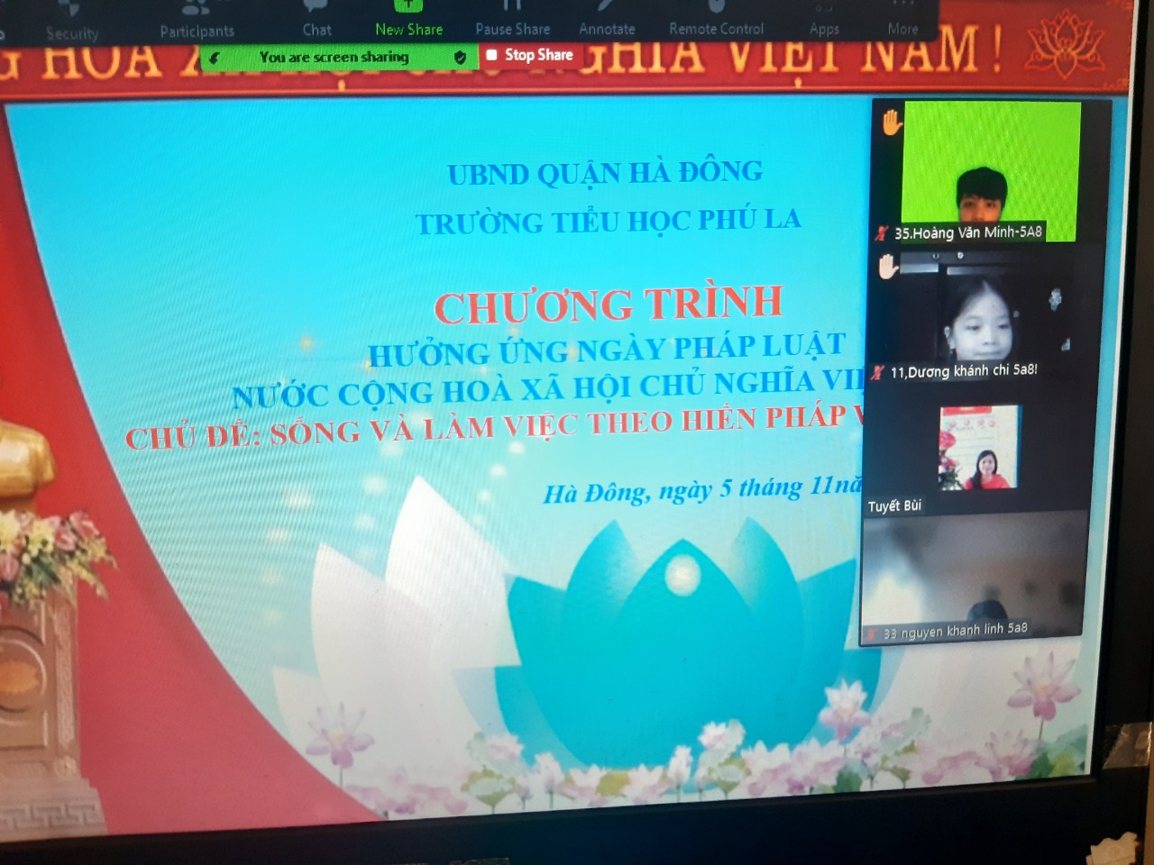 Trường tiểu học Phú La hưởng ứng "Ngày Pháp luật nước Cộng hòa xã hội chủ nghĩa Việt Nam"