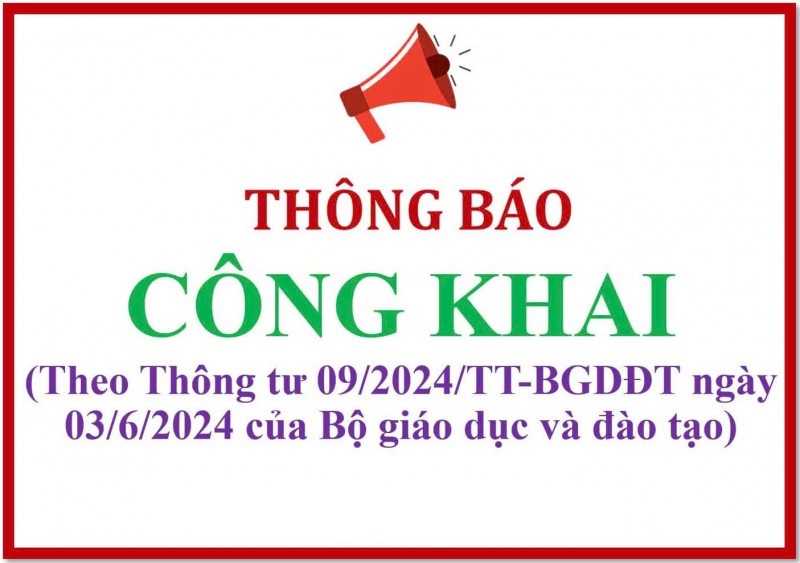 Công khai theo Thông tư 09 các khoản thu chi năm 2026