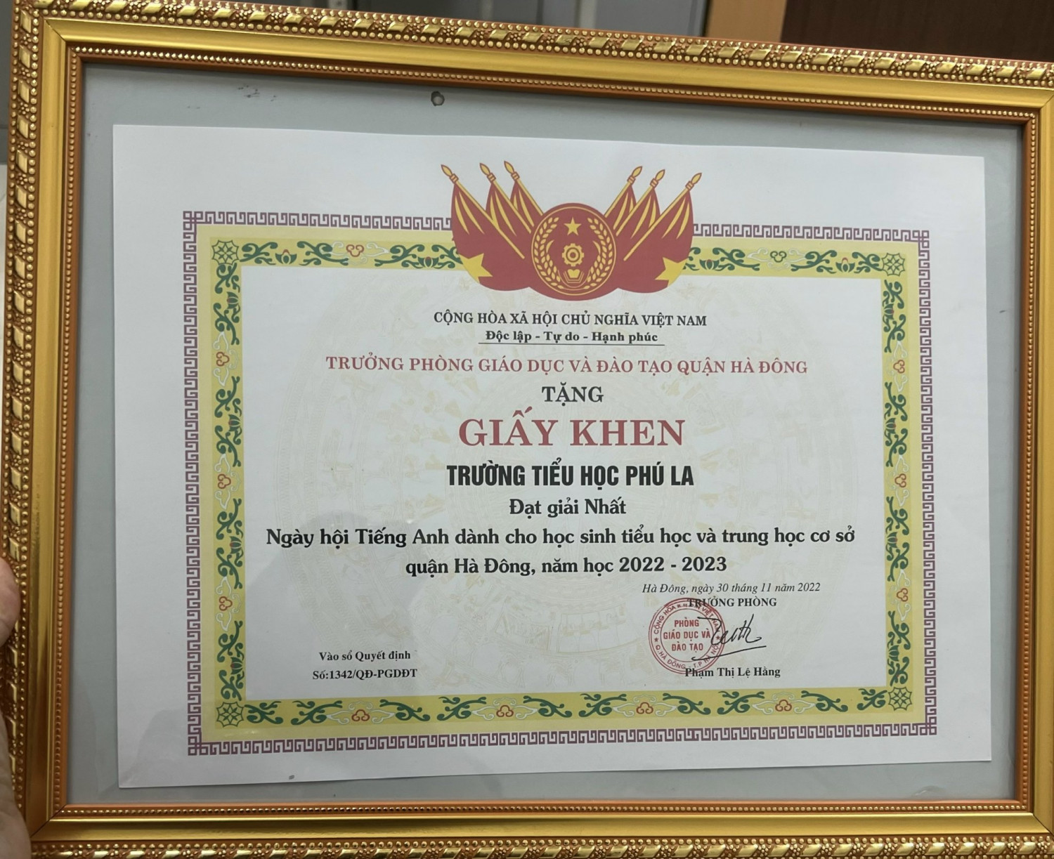 Trường tiểu học Phú La đạt giải Nhất hội thi Festival Tiếng Anh năm 2022